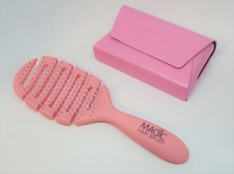 Magic Hair Brush Pink with pink case